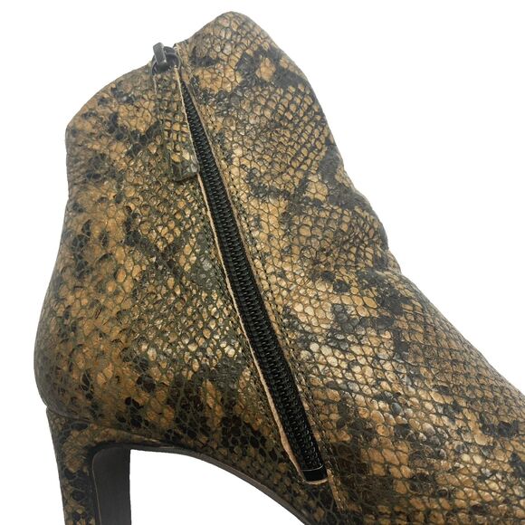 Free People Snakeskin Print Ankle Boots Zip Heels Size 36 US 6 Mobwife - Picture 12 of 16